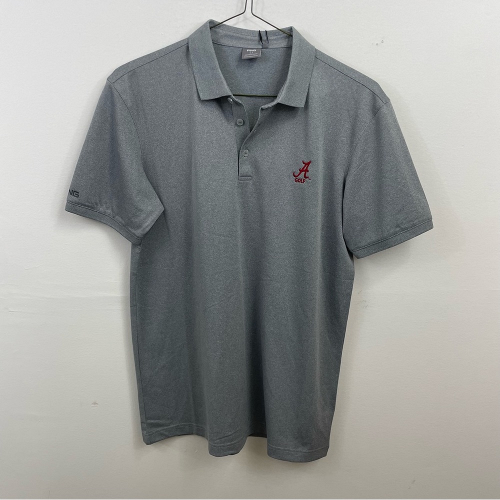 NWT PING Alabama golf polo shirt grey